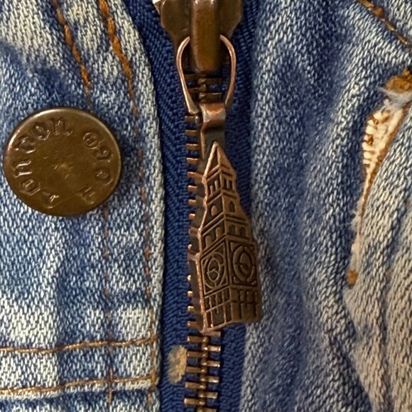 Vintage 1980s Kids Denim Jacket with Horse Painting on Back, London Fog Size 7/8 - Picture 8 of 16